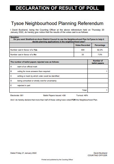 Declaration of poll result