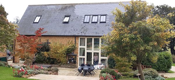 Stone house converted from a barn