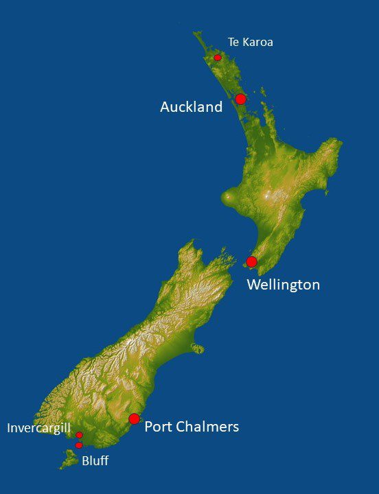 Map of New Zealand