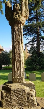 Tall cross structure, weathered