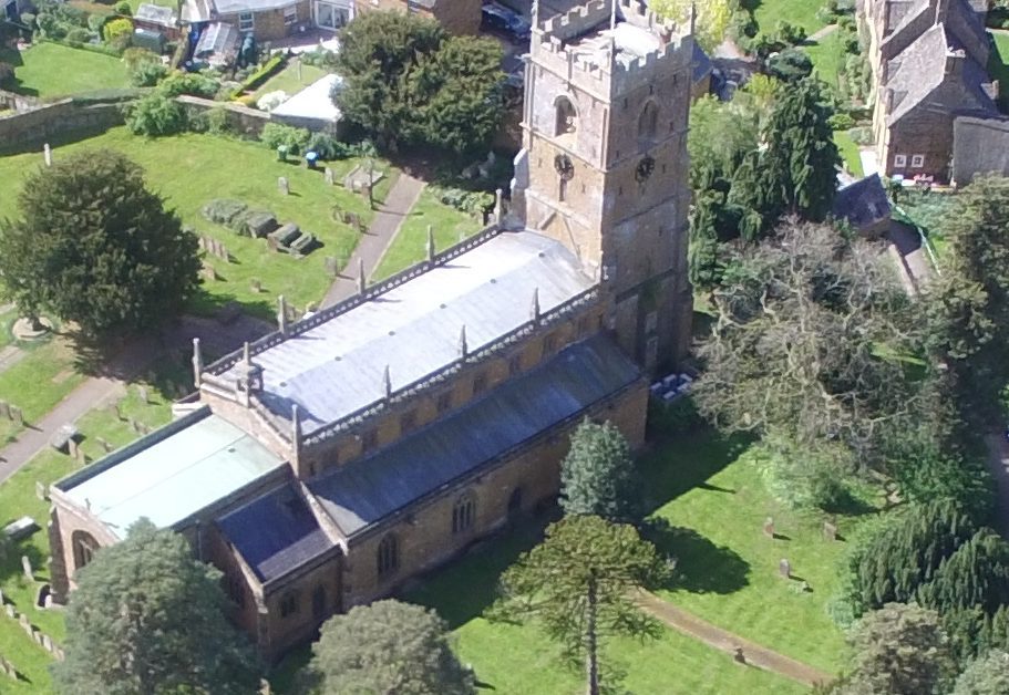 Aerial view of church