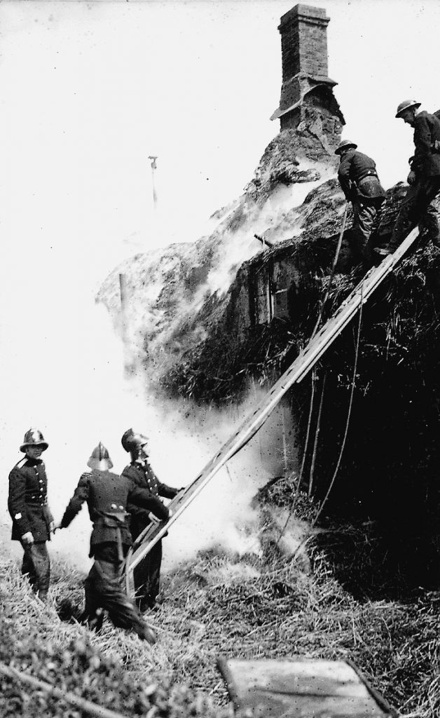 Firemen tackling a fire