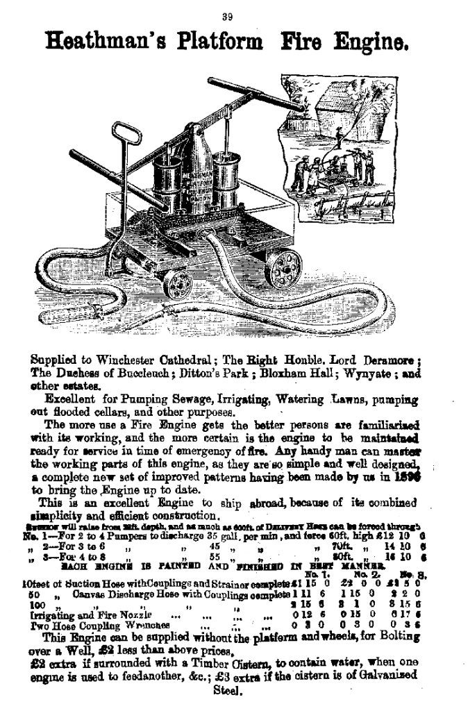 Newspaper cutting featuring a platform fire engine