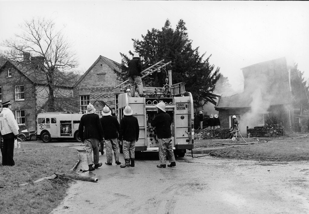 Fire brigade attending a fire
