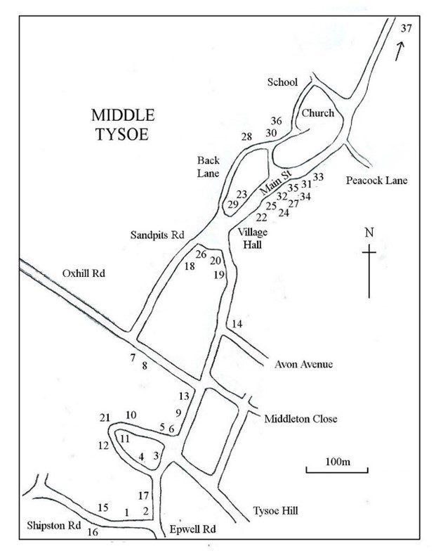 Map showing historic locations of local businesses