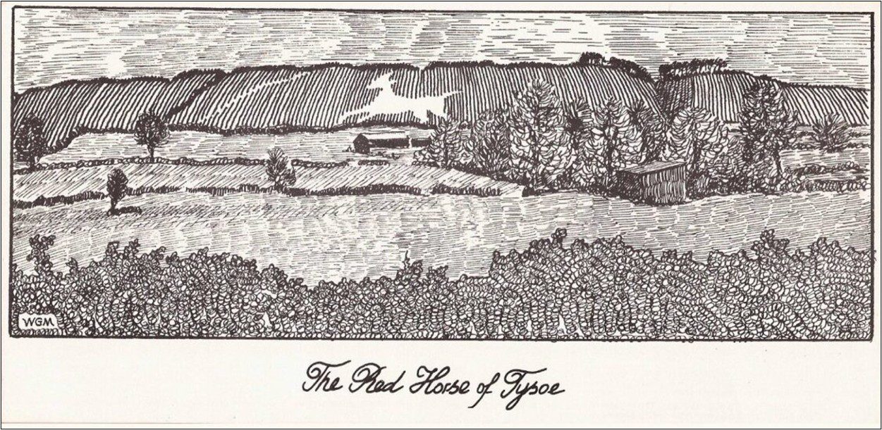 Artistic interpretation of a horse in the landscape