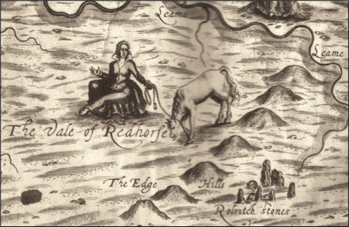 Stylised illustration of horse and handler