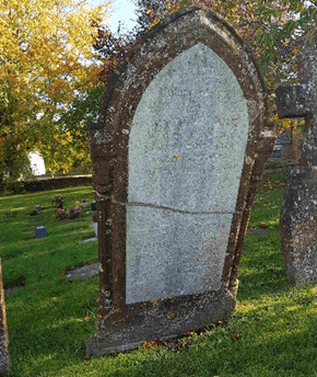 Gravestone with a lighter centre