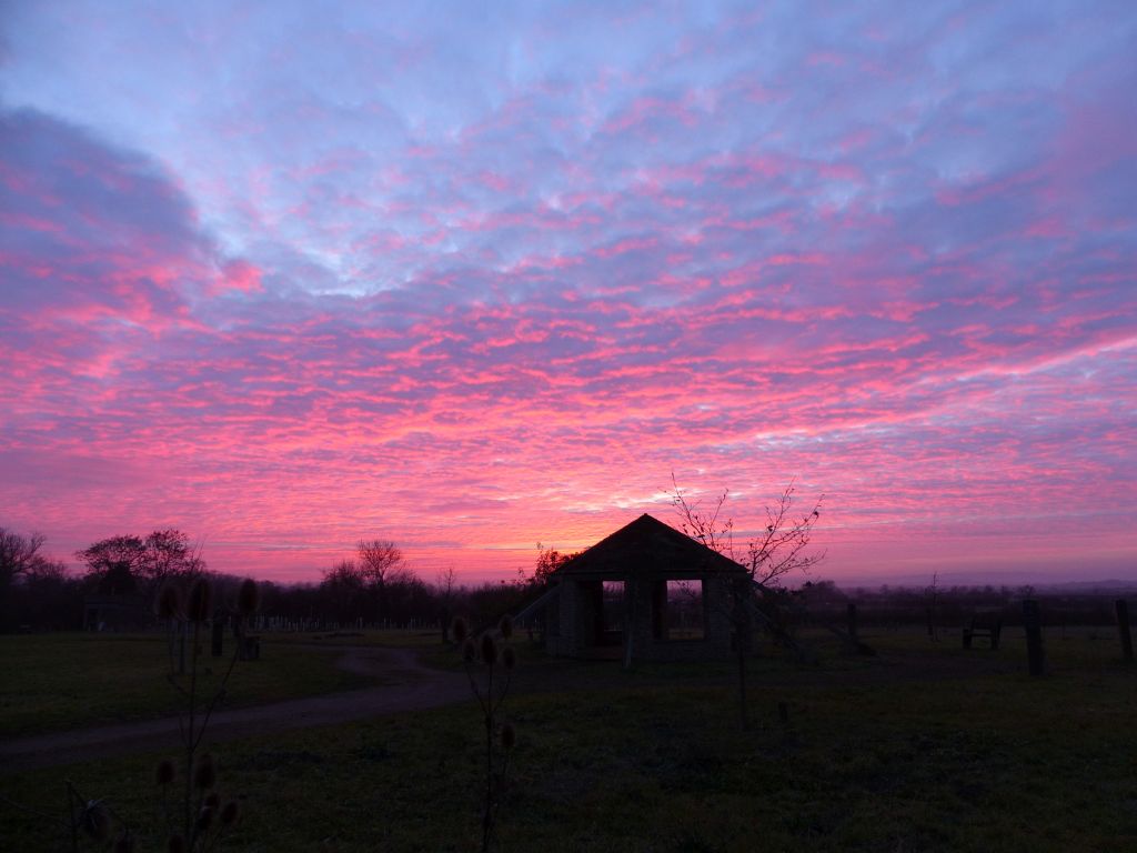 Sunrising Burial Ground - pink sunset
