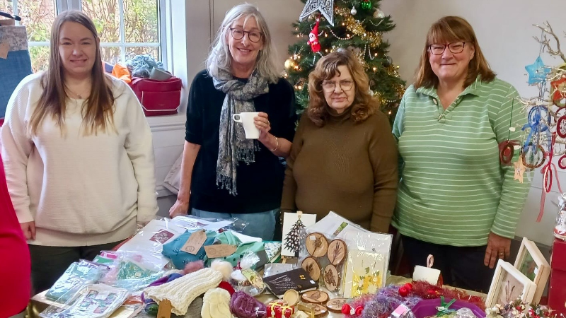 Craft and laugh ladies in the hall