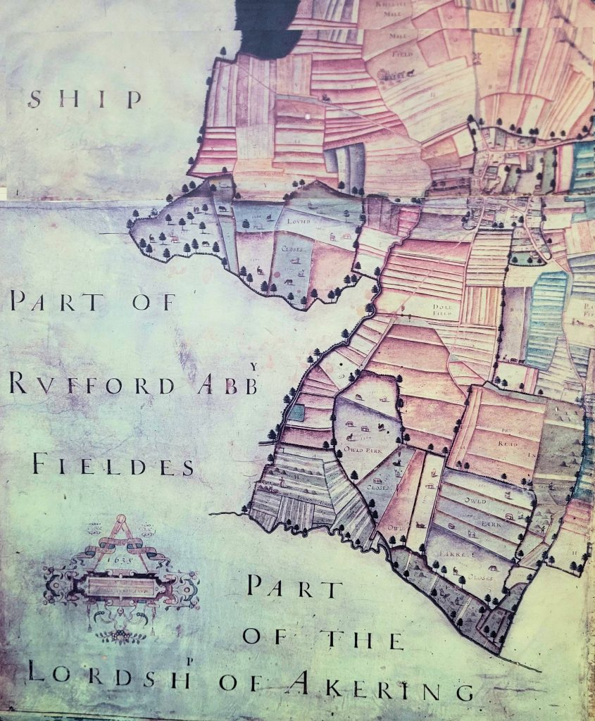Map showing field boundaries